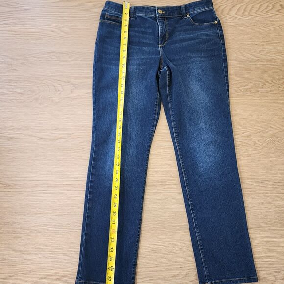 Bandolino Women's Straight Leg Jeans - Dark Blue - Picture 8 of 15